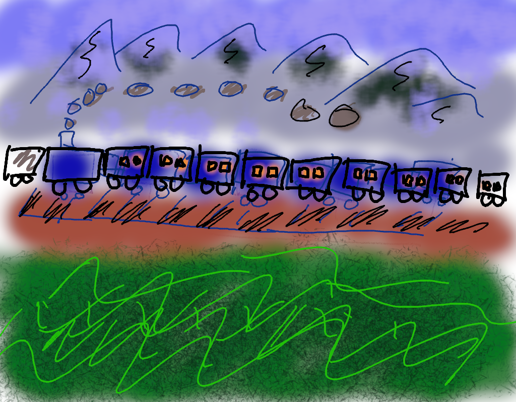 Drawing of a train