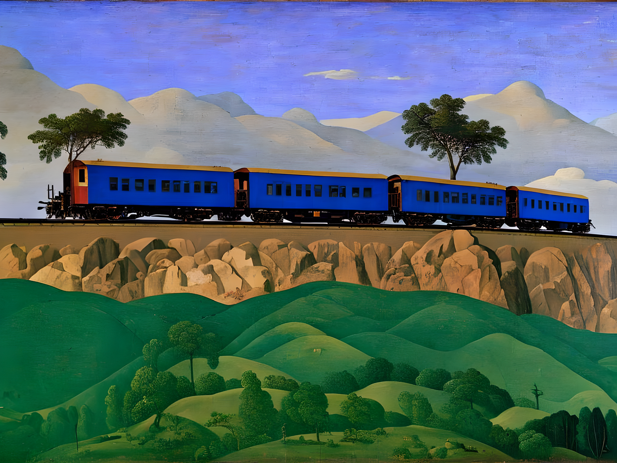 Painting of a train